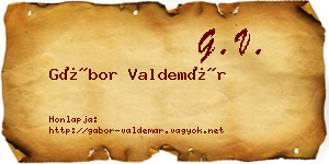 Gábor Valdemár névjegykártya
